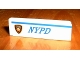Part No: 30413pb001L  Name: Panel 1 x 4 x 1 with Blue 'NYPD' and Stripe, Police Department Badge Pattern Model Left Side (Sticker) - Set 1376