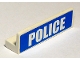 Part No: 30413pb013  Name: Panel 1 x 4 x 1 with White 'POLICE' Bold Narrow Font Large on Blue Background Pattern (Sticker) - Sets 3648 / 3661 / 7498 / 7744
