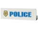 Part No: 30413pb096L  Name: Panel 1 x 4 x 1 with Blue 'POLICE' and World City Gold Police Badge on Transparent Background Pattern Model Left Side (Sticker) - Set 4854