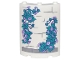 Part No: 30562pb083  Name: Cylinder Quarter 4 x 4 x 6 with Dark Bluish Gray Brick Outlines and Dark Turquoise Vines and Leaves, and Lavender Flowers Pattern