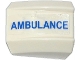 Part No: 30602pb073R  Name: Slope, Curved 2 x 2 Lip with Blue 'AMBULANCE' Pattern Model Right Side (Sticker) - Set 60086