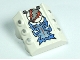 Part No: 30603pb08  Name: Brick, Modified 2 x 2 No Studs, Sloped with 6 Side Pistons Raised and Freeze Blue, Silver, and Orange Pattern