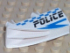 Part No: 30647pb01  Name: Vehicle, Fairing 1 x 4 Side Flaring Intake with Two Pins and Police Blue Checkered Pattern Left