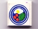 Part No: 3068apb08  Name: Tile 2 x 2 without Groove with Blue Circle Plate, Fried Egg, 3 Red Spots Pattern (Sticker) - Set 269