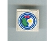 Part No: 3068apb12  Name: Tile 2 x 2 without Groove with Blue Circle Plate, Fried Egg, 2 Red Spots Pattern (Sticker) - Set 269