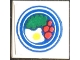 Part No: 3068apb15  Name: Tile 2 x 2 without Groove with Blue Circle Plate, Fried Egg, 4 Red Spots Pattern 2 (Sticker) - Set 269