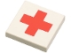 Lot ID: 70322266  Part No: 3068p52  Name: Tile 2 x 2 with Red Cross Pattern