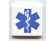 Part No: 3068pb0038  Name: Tile 2 x 2 with Blue EMT Star of Life Pattern