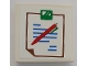 Part No: 3068pb0118  Name: Tile 2 x 2 with Hospital Chart with Brown Outline, Blue Text, and Red and Green Pen Pattern (Sticker) - Sets 5874 / 5875 / 5876