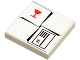 Part No: 3068pb0155  Name: Tile 2 x 2 with Parcel White with Red Fragile Goblet Pattern (Sticker) - Set 7734
