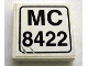 Part No: 3068pb0157  Name: Tile 2 x 2 with 'MC 8422' Pattern (Sticker) - Set 8422