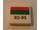 Lot ID: 300364234  Part No: 3068pb0212  Name: Tile 2 x 2 with Red and Green Stripes and '92-95' Pattern (Sticker) - Set 7993