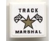 Part No: 3068pb0289  Name: Tile 2 x 2 with Star, Checkered Flags, and 'TRACK MARSHAL' Pattern (Sticker) - Set 8121