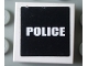Part No: 3068pb0308  Name: Tile 2 x 2 with White 'POLICE' on Black Background Pattern (Sticker) - Set 7236-1