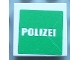 Part No: 3068pb0347  Name: Tile 2 x 2 with White 'POLIZEI' on Green Background Pattern (Sticker) - Set 7236-1