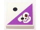 Lot ID: 159100163  Part No: 3068pb0393  Name: Tile 2 x 2 with 1 Black Dot and Dark Purple Triangle with Skull with Eye Patch Pattern