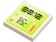 Part No: 3068pb0396  Name: Tile 2 x 2 with Lime Screen with '00:12' Pattern (Sticker) - Set 8637