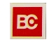 Lot ID: 335189926  Part No: 3068pb0412  Name: Tile 2 x 2 with BC Logo on Red Background Pattern