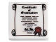 Lot ID: 380373755  Part No: 3068pb0424  Name: Tile 2 x 2 with 'Certificate of Graduation' and Red Ribbon on Scroll Pattern