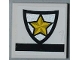 Part No: 3068pb0437  Name: Tile 2 x 2 with Police Yellow Star Badge Pattern (Sticker) - Set 8186
