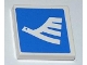 Part No: 3068pb0459L  Name: Tile 2 x 2 with White Airline Bird on Blue Background Pattern Model Left Side (Sticker) - Set 3182