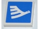 Part No: 3068pb0459R  Name: Tile 2 x 2 with White Airline Bird on Blue Background Pattern Model Right Side (Sticker) - Set 3182