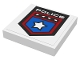 Part No: 3068pb0477  Name: Tile 2 x 2 with Police White Star Badge and 'POLICE' Pattern (Sticker) - Set 8301