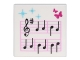 Part No: 3068pb0589  Name: Tile 2 x 2 with Music Notes and Butterflies Pattern