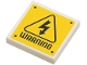 Part No: 3068pb0685  Name: Tile 2 x 2 with Electricity Danger Sign, 'WARNING' and Rivets Pattern (Sticker) - Set 75920