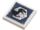 Lot ID: 306300923  Part No: 3068pb0686  Name: Tile 2 x 2 with Black Raptor Dinosaur Silhouette in Hexagon on Dark Blue Background Pattern (Sticker) - Set 75920
