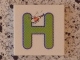Part No: 3068pb0717  Name: Tile 2 x 2 with Letter H Lime with Helicopter Pattern
