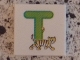 Lot ID: 397467819  Part No: 3068pb0729  Name: Tile 2 x 2 with Letter T Lime with Tiger Pattern