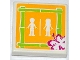 Lot ID: 380078017  Part No: 3068pb0746  Name: Tile 2 x 2 with Flower and Male and Female Friends Minifigures Silhouettes (Unisex Restroom) Pattern (Sticker) - Set 41008