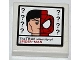 Part No: 3068pb0759  Name: Tile 2 x 2 with Question Marks, Minifigure Head and 'The TRUE identity of SPIDER-MAN' Pattern (Sticker) - Set 76005