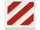 Lot ID: 197643417  Part No: 3068pb0840  Name: Tile 2 x 2 with Red and White Danger Stripes Pattern (Sticker) - Set 79118
