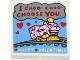 Part No: 3068pb0841  Name: Tile 2 x 2 with Dark Red 'I CHOO- CHOO- CHOOSE YOU.', White 'HAPPY VALENTINES', Red Hearts and Bright Pink and Yellow Train Pattern