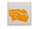 Part No: 3068pb0860R  Name: Tile 2 x 2 with Bright Light Orange Sando Aqua Monster Pattern Model Right Side (Sticker) - Set 75048