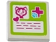 Part No: 3068pb0910  Name: Tile 2 x 2 with Cat Head, Heart, Magenta Cross and Animal Paw Pattern (Sticker) - Set 41085