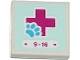 Part No: 3068pb0912  Name: Tile 2 x 2 with Hearts, '9-16', Magenta Cross and Animal Paw Pattern (Sticker) - Set 41085