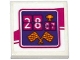 Part No: 3068pb0977  Name: Tile 2 x 2 with '2807' (28:07), Trophy and Checkered Flags Pattern (Sticker) - Set 41122