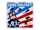 Lot ID: 94553015  Part No: 3068pb0985  Name: Tile 2 x 2 with 'DOING OUR PART!' Superheroes Pattern