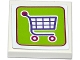 Lot ID: 342060243  Part No: 3068pb1012  Name: Tile 2 x 2 with Shopping Cart / Trolley on Lime Background Pattern (Sticker) - Set 41118