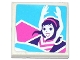 Part No: 3068pb1047  Name: Tile 2 x 2 with Female Friends Minifigure With Raised Arms Pattern (Sticker) - Set 41128