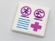 Lot ID: 364428180  Part No: 3068pb1085  Name: Tile 2 x 2 with No Running and No Diving Signs, Medium Azure Lines and Dark Pink Cross Pattern (Sticker) - Set 41313