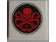 Part No: 3068pb1091  Name: Tile 2 x 2 with Red Hydra Logo in Black Circle Pattern (Sticker) - Set 76030