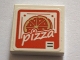 Part No: 3068pb1171  Name: Tile 2 x 2 with White 'pizza' on Red Background Pattern (Sticker) - Set 75827