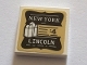 Part No: 3068pb1172  Name: Tile 2 x 2 with White 'NEW YORK LINCOLN' on Black Background Pattern (Sticker) - Set 75827