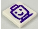 Part No: 3068pb1208  Name: Tile 2 x 2 with Dark Purple Drawing of Minifigure Head and Shoulders Pattern