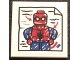 Part No: 3068pb1316  Name: Tile 2 x 2 with Drawing of Spider-Man and Red Arrows Pattern (Sticker) - Set 76108