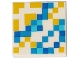 Lot ID: 268267996  Part No: 3068pb1322  Name: Tile 2 x 2 with Minecraft Pixelated Yellow, Dark Azure, Medium Azure, and Blue Glazed Terracotta Pattern